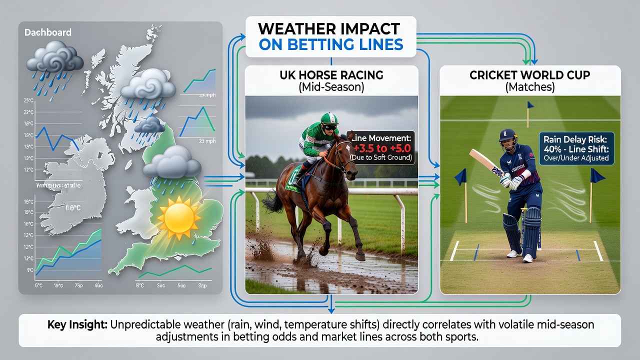 Cricket World Cup pitch conditions under changing weather systems