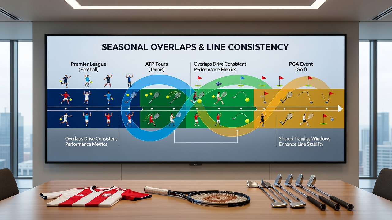 PGA golfer on green with betting line graphics overlay during seasonal sports overlap