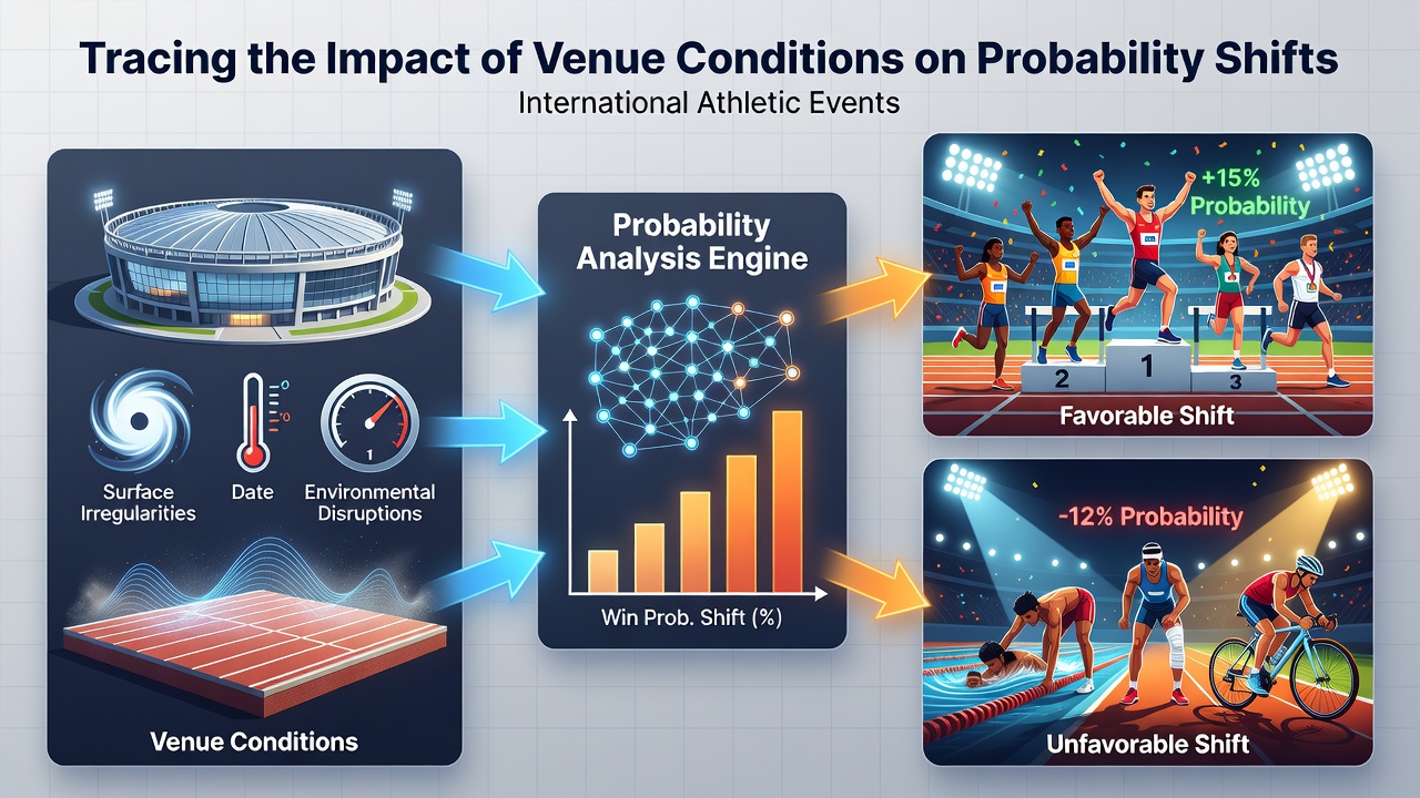 International athletes adapting strategies during competition affected by venue surface and crowd conditions